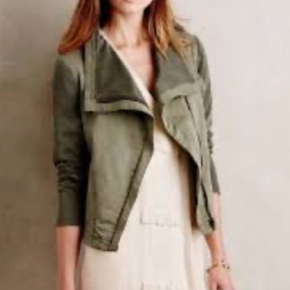 Anthropologie Marrakech Faravel moto utility Jacket olive green size XS - Picture 12 of 12